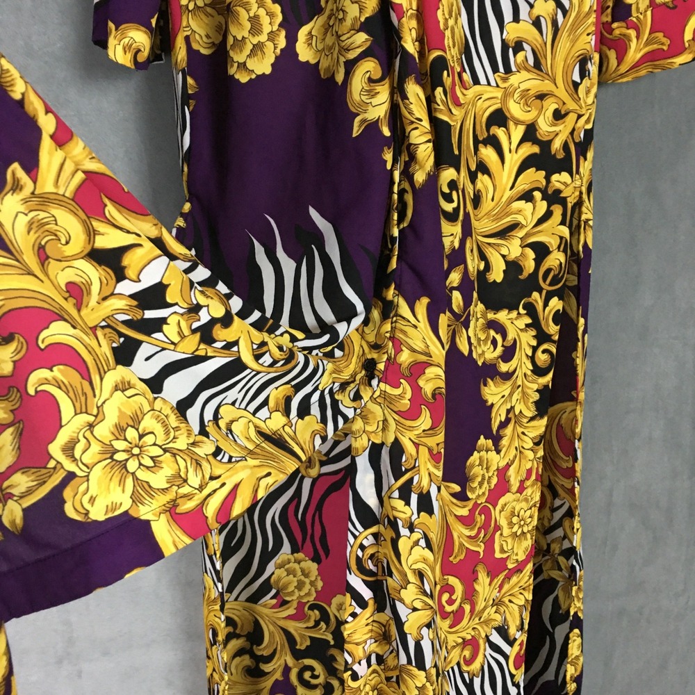 7th Ave New York & Company Maxi Dress Purple M Baroque Slip Twist Maximalist - Picture 7 of 16